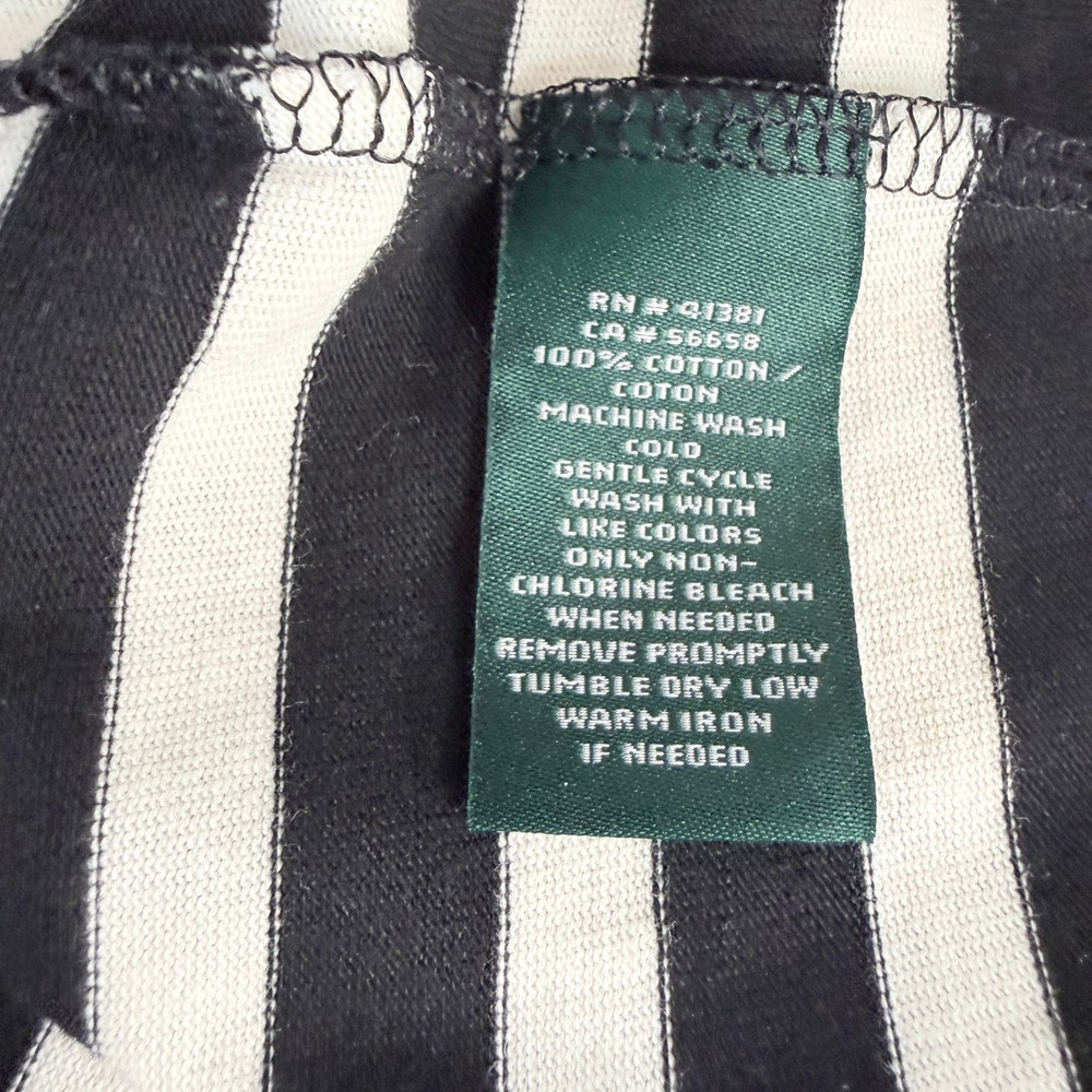 New Lauren Ralph Lauren Women Striped Maxi Dress XL Black White Stripes Ruffle - Picture 9 of 9